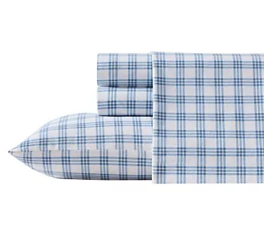 Eddie Bauer Arrowhead Blue Cotton Flannel QueenSheet Set