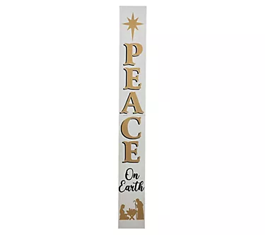 Glitzhome 60"H Wooden Nativity Peace Porch Sign