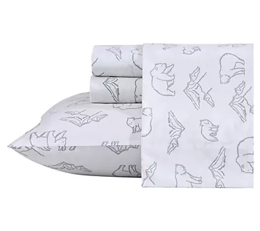 Eddie Bauer Smokey Bear Camp Grey Queen Sheet Set