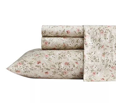 Laura Ashley Bonnie Beige-Pink King Sheet Set
