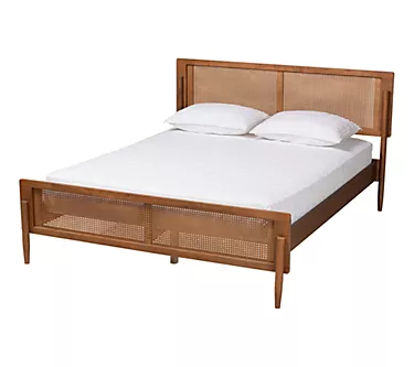 Baxton Studio Gardwin Ash Walnut Wood King Platform Bed