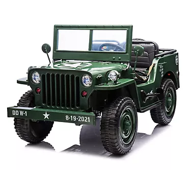 Freddo 24V Military-Style Willy Jeep 3-Seater Ride On