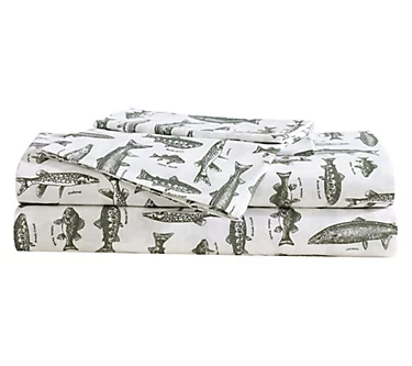 Eddie Bauer Wes Fish Face White-Green King Sheet Set 1 377613-eddie-bauer-wes-fish-face-white-green-king-sheet-set-1.webp