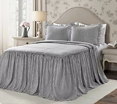 Ticking Stripe 3-Piece King Bedspread by Lush Decor