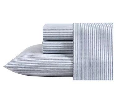 Eddie Bauer Ticking Stripe Navy King Sheet Set