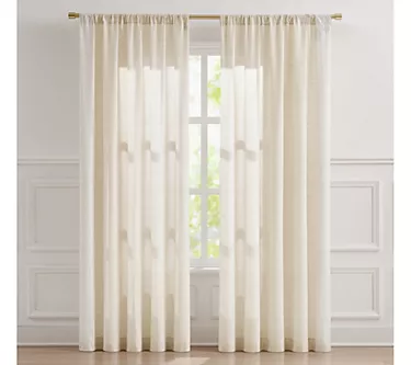 Lush Decor Emily Leaves Embroidered Window Curtain Panels Pair