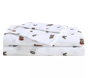 Eddie Bauer Buddy Camping White Full Sheet Set