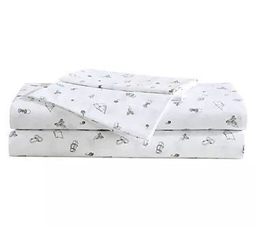 Eddie Bauer Camp Green-White Twin Sheet Set