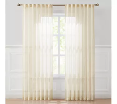 Lush Decor Calia Textured Stripe Sheer Window C urtain 2 Panel