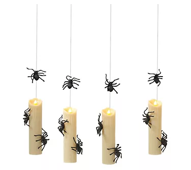 S/6 B/O Lit Spider Candles by Gerson Co