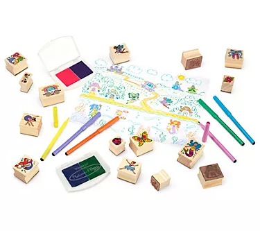 Melissa & Doug Deluxe Wooden Stamp Set Fairy Tale