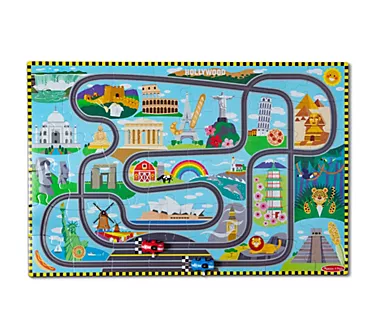 Melissa & Doug Race Track Floor Puzzle & Play Set