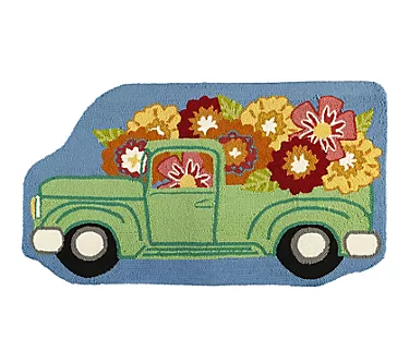 378322-evergreen-flower-truck-shaped-hooked-rug-1.webp