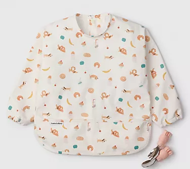 Loulou Lollipop Long Sleeve Bib and Learning Utensil Set