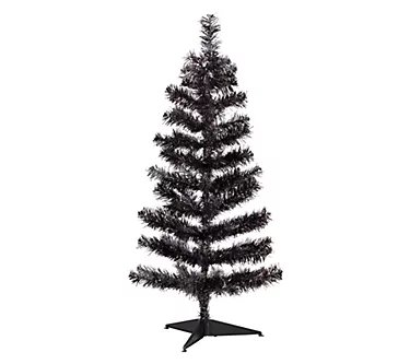 Northlight Tinsel Halloween Tree 3' Black Unlit