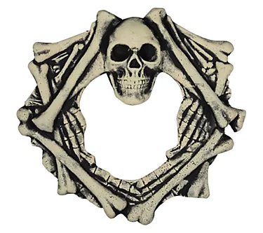 Northlight Skull Head & Skeletal Bones Halloween Wreath 18"
