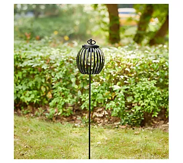 Glitzhome 32" Metal Solar Powered Outdoor Lantern with Stake