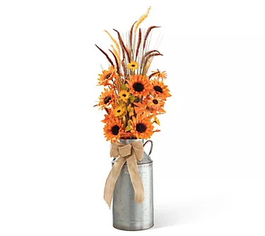 Glitzhome 39.75"H Fall Harvest Sunflower Leaf Ptted Tree