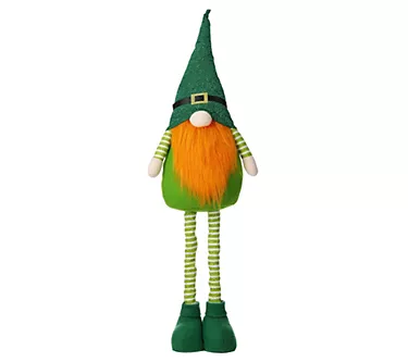 Glitzhome Telescoping Legs St. Patrick's Day Gn ome Leprechaun