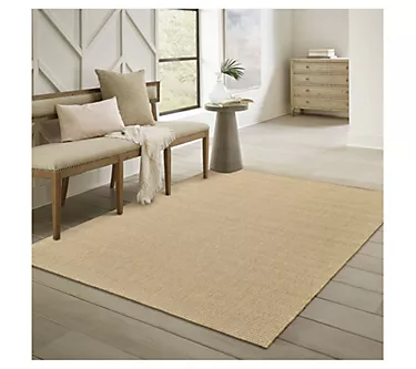 Veranda Living I/O Sand Solid Faux Seagrass 7'10"x10'10" Rug