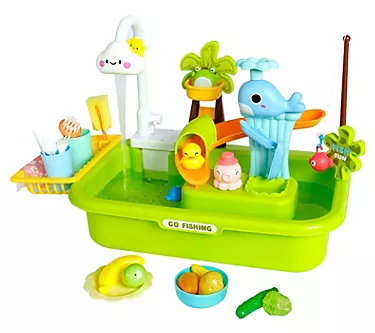 Easy Playhouse 4-In-1 Play Sink, Running WaterFaucet