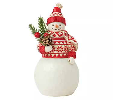 Jim Shore Heartwood Creek Nordic Noel Snowman Evergreen 6.3in