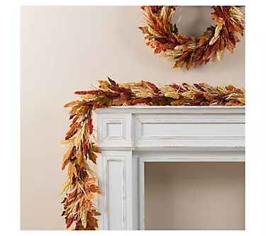 Glitzhome 72"L Fall Harvest Multi-Colored Sorghum Garland
