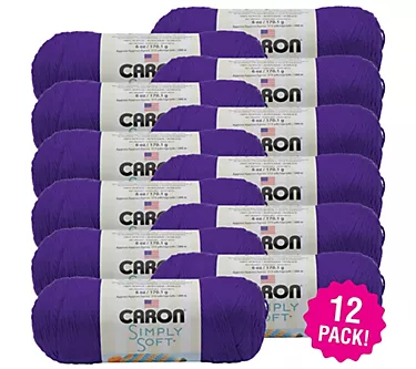 Caron Multipack of 12 Iris Soft Simply Solids Yarn