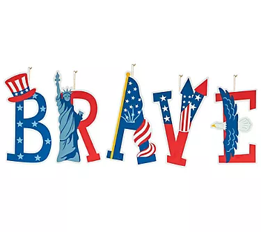 Glitzhome 43" Patriotic Americana BRAVE Yard Stakes S/5 1 379413-glitzhome-43-patriotic-americana-brave-yard-stakes-s-5-1.webp