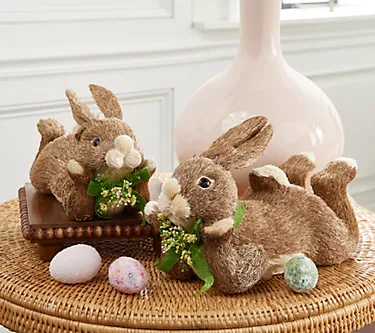 2-Piece Sisal Lounging Bunnies by Valerie