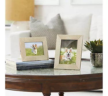 Glitzhome Modern Gold Resin Tabletop Picture Frames Set of 2