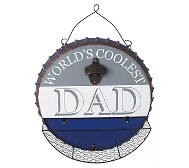 Glitzhome 13" Father's Day Metal Bottle Cap Wall Sign