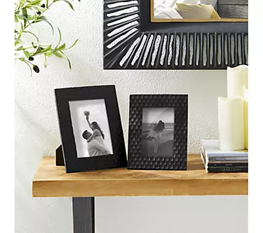 Glitzhome Gold Wavy Edge Resin Tabletop PictureFrame Set of 2