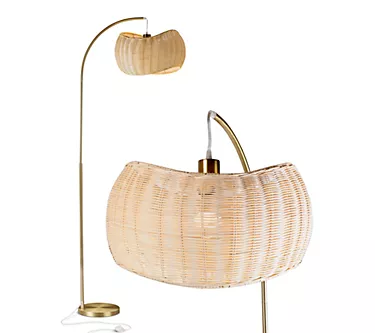 Brightech Wave 81" Antiqued Brass LED Pendant Floor Lamp