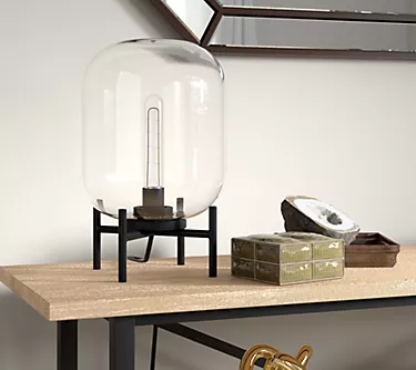 Hudson&Canal Edison 15.38" Tall Table Lamp withGlass Shade