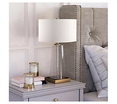 Hudson&Canal Dax 27.5" Tall Table Lamp with Fabric Shade