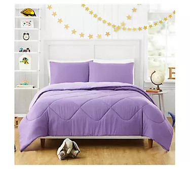 Iris Purple Full/Queen Comforter Set - 3-Piece