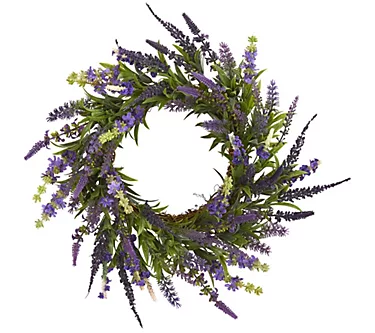 18" Lavender Wreath by Nearly Natural 1 380372-18-lavender-wreath-by-nearly-natural-1.webp