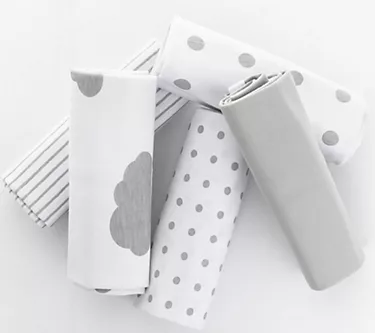 Ely's & Co. Set of 5 Grey Waterproof ReversibleBurp Cloths