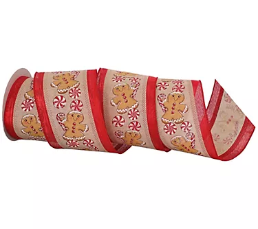 4"X10y Gingerbread And Peppermint On Ribbon byValerie