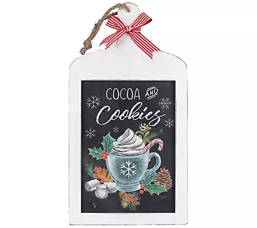 Young's Cocoa and Cookies Breadboard Shaped Sign