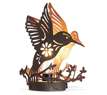Glitzhome 9.75" Hummingbird Solar Powered Garden Lantern