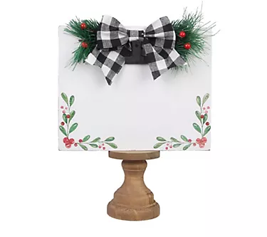 Young's wood Christmas picture frame on pedestal