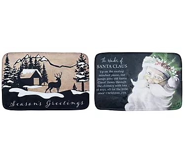 Young's Set of 2 Polyester Twas the Night Christmas Mat