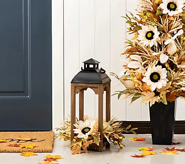 Glitzhome 20"H Fall Harvest Sunflower, Pumpkin&