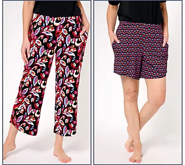 AnyBody Petite Lush Jersey Set of 2 Pajama Bottoms