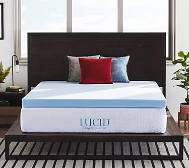 Lucid Comfort Collection 4" Gel Memory Foam Topper - Queen