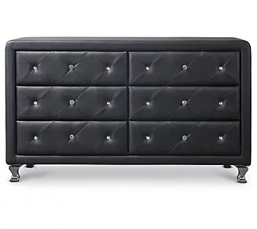 Baxton Studio Luminescence Faux Leather Upholstered Dresser