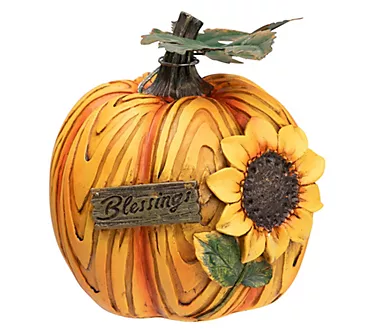 Northlight Sunflower Blessings Pumpkin Fall Harvest Decor 7"