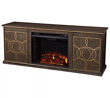 SEI Furniture Yardlynn Electric Fireplace Conso le with Stroag